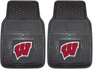 🎓 university of wisconsin nifty 8964 vinyl heavy duty fan floor mat - ideal for all surfaces! logo