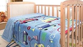 img 4 attached to 🚗 Elegant Home Kids Cars Streets Sherpa Blanket for Baby & Toddler - Soft & Warm Borrego Stroller or Crib Bedding - Printed Plush Throw 40X50 (Cars)