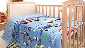 img 3 attached to 🚗 Elegant Home Kids Cars Streets Sherpa Blanket for Baby & Toddler - Soft & Warm Borrego Stroller or Crib Bedding - Printed Plush Throw 40X50 (Cars)