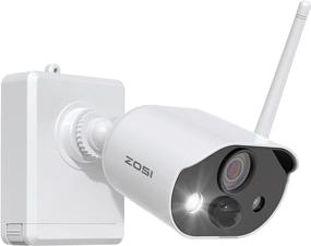 img 4 attached to 📷 ZOSI C306 1080P Беспроводная камера с аккумулятором для работы на улице и внутри помещений | 80 футов ночного видения | Двустороннее аудио | Детекция человека | Оповещение о движении | Умное освещение | Звуковая сигнализация | Облачное/хранилище на SD-карте (карта SD не включена)