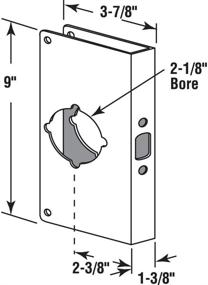 img 1 attached to 🚪 Stainless Steel Door Reinforcer Non-Recessed - Defender Security U 9585, 1-3/8-Inch Thick, 2-3/8-Inch Backset, 2-1/8-Inch Bore