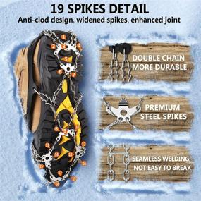 img 2 attached to 🧗 Crampons Ice Cleats - Ultimate Traction for Shoes and Boots, Men Women Kids - Anti Slip Microspikes for Snow, Ice, Hiking, Climbing, Mountaineering, Jogging, Ice Fishing