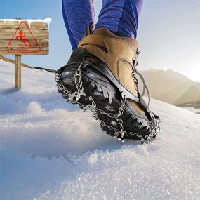 img 3 attached to 🧗 Crampons Ice Cleats - Ultimate Traction for Shoes and Boots, Men Women Kids - Anti Slip Microspikes for Snow, Ice, Hiking, Climbing, Mountaineering, Jogging, Ice Fishing