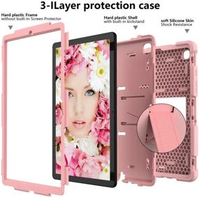 img 2 attached to 📱 Bingcok Galaxy Tab A7 10.4 Case 2020 - Heavy Duty Hybrid Shockproof Cover for Samsung Galaxy Tab A7 10.4 (Rose Gold)
