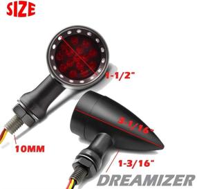 img 1 attached to Мотоциклетные указатели поворота DREAMIZER: 15 светодиодных мигающих огней Bullet для Sportster Dyna Bobber Chopper Cruiser Cafe Street Bike - черное корпус красный свет - Заметьте и Езжайте с Стилем!