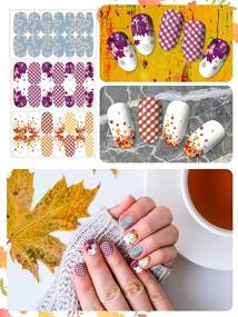 img 1 attached to 🍁 EBANKU Autumn Maple Leaf Nail Art Sticker Set - 21 Sheets Thanksgiving Adhesive Wrap, Waterproof Gel Polish Decal with Bonus Nail File (Fall Series)