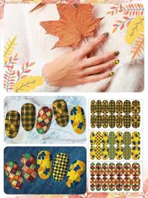 img 2 attached to 🍁 EBANKU Autumn Maple Leaf Nail Art Sticker Set - 21 Sheets Thanksgiving Adhesive Wrap, Waterproof Gel Polish Decal with Bonus Nail File (Fall Series)