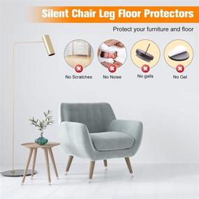 img 3 attached to 🪑 32pcs Silicone Chair Leg Floor Protectors for Hardwood Floors - Transparent Furniture Protection Covers, Prevent Scratches and Noise