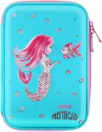 🧜 pencil case for girls, kids, children - large mermaid pencil cases, cute pink and blue color – cool aesthetic pencil holder - ideal for kindergarten and school логотип