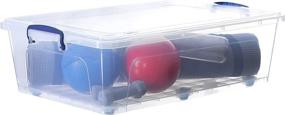 img 4 attached to 📦 Convenient and Spacious Clear Plastic Storage Container with Wheels and Locking Latches - Ideal Large Storage Bin with Lid and Handles (42 Quarts)