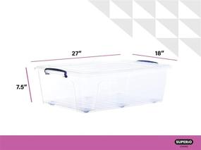 img 3 attached to 📦 Convenient and Spacious Clear Plastic Storage Container with Wheels and Locking Latches - Ideal Large Storage Bin with Lid and Handles (42 Quarts)