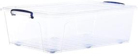 img 1 attached to 📦 Convenient and Spacious Clear Plastic Storage Container with Wheels and Locking Latches - Ideal Large Storage Bin with Lid and Handles (42 Quarts)