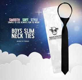 img 3 attached to Black Bianco Boys Satin Zipper Boys' Accessories ~ Neckties