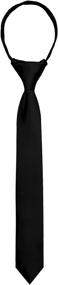 img 4 attached to Black Bianco Boys Satin Zipper Boys' Accessories ~ Neckties