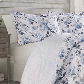 img 2 attached to 🛏️ Laura Ashley Home Chloe Collection: Luxury Soft Duvet Set for Stylish and Comfortable Home Décor - King, Cottage Blue