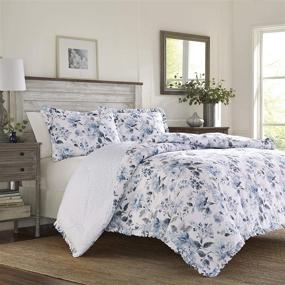 img 3 attached to 🛏️ Laura Ashley Home Chloe Collection: Luxury Soft Duvet Set for Stylish and Comfortable Home Décor - King, Cottage Blue