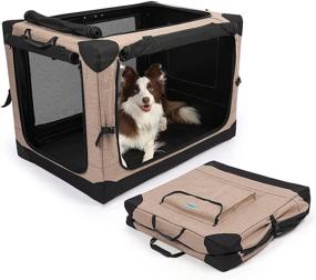 img 4 attached to 🐶 Yoken 4 Door Portable Folding Dog Soft Crate with Mesh Mat - Ideal for Indoor, Outdoor, Training & Travel Purposes - Collapsible & Washable - Protect Your Pet's Health!