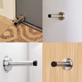 img 1 attached to 🚪 COCIVIVRE Stainless Steel Heavy Duty Door Stop with Sound Dampening Rubber Bumper, No Drill Installation, Wall Protector, Brushed Finish, 3.7 Inch, 1 Pack