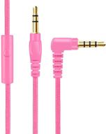 🎧 riwbox pink headphone extension cable with microphone - high-quality replacement audio cord line логотип