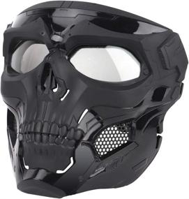 img 4 attached to Anyoupin Airsoft Mask: Full Face Skull Skeleton Design with Goggles for Halloween Paintball Game, Movie Props, and Outdoor Activities