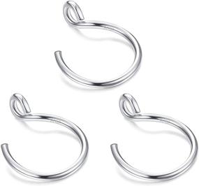 img 3 attached to 💍 MilaColato 20g Sterling Silver Fake Nose Rings: Non-Pierced or Piercing Jewelry Set - 8mm Nose Ring Hoop for Women & Men (3 Pcs) - Hypoallergenic & Stylish Nose Accessory