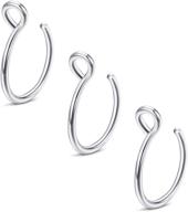 💍 milacolato 20g sterling silver fake nose rings: non-pierced or piercing jewelry set - 8mm nose ring hoop for women & men (3 pcs) - hypoallergenic & stylish nose accessory logo