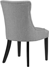 img 1 attached to Modway Regent: Современное элегантное обиванное кресло для обеденной зоны с пуговичной стяжкой, светло-серого цвета - с декоративной отделкой гвоздиками и обивочной тканью.