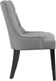 img 2 attached to Modway Regent: Современное элегантное обиванное кресло для обеденной зоны с пуговичной стяжкой, светло-серого цвета - с декоративной отделкой гвоздиками и обивочной тканью.