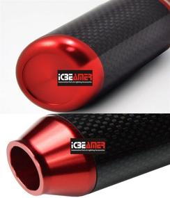 img 3 attached to 🏎️ ICBEAMER Red Heavy Aluminum Drifting Racing Style Gear Shift Knob - Real Carbon Fiber, Manual, 5/6 Speeds Pattern