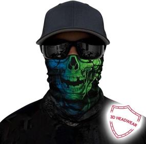 img 3 attached to 🧟 Obacle Skull Face Mask Half for Dust, Wind, Sun Protection - Seamless 3D Tube Mask Bandana for Men and Women. Durable, Thin, Breathable Skeleton Mask for Motorcycle Riding, Biker, Fishing, Cycling, Sports, Festival.