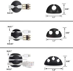 img 3 attached to 🔌 16-пакет черных клейких кабельных клипов - эффективное управление кабельными проводами для дома, офиса, автомобиля, рабочего стола, прикроватного столика - идеально для организации кабельных проводов