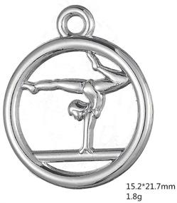 img 3 attached to 🤸 Stylish Gymnastics Pendant Necklace - Perfect for Trendy Girls