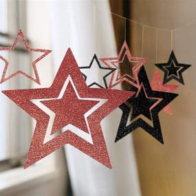 img 2 attached to 🌟 Sparkling Glitter Rose Gold Black Star Garland: Perfect Party Decoration for Birthdays, Baby Showers, Weddings, and More!