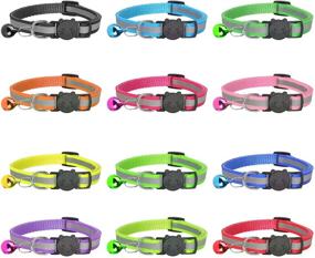 img 1 attached to 🐱 Rypet Reflective Cat Collar with Bell, Set of 12 - Ideal Breakaway Collar for Newborn Cats and Pets