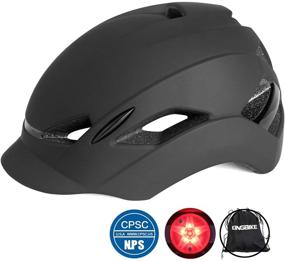 img 3 attached to 🚴 KINGBIKE City Urban Bike Helmet for Men and Women, includes Portable Backpack and Safety Taillight, Fit Head Size 56-60CM