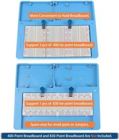 img 3 attached to 🔷 7-в-1 Синий держатель RAB для Raspberry Pi, Arduino, безпаячного монтажного поля, базовая плата с резиновыми ножками - Совместим с Raspberry Pi 4 Model B, 3B+/B, 2B+/B, Zero, Zero W, Arduino Mega 2560 и Uno R3
