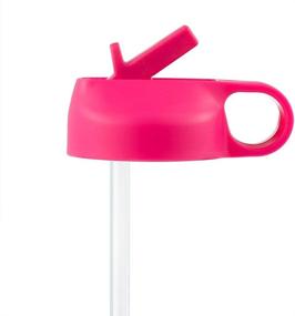 img 3 attached to 🍹 N-A Wide Mouth Straw Lid Flip-Top Design 2 Packs: Convenient Straw Lid with 2 Straws, Brush. Compatible with Many Sports Bottles. 4 Color Options!