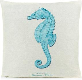 img 2 attached to 🏖️ Coastal Beach Pillows: Decorative Throw Pillow Covers, 2 Pack 18 x 18 Inch, Beach Theme Couch Pillow Covers with Starfish & Seahorse Designs