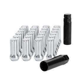 img 4 attached to 🔧 DYNOFIT 14mmx1.5 Wheel Lug Nuts - 24x Silver 7 Spline Conical/Cone Bulge Seat Closed End M14x1.5 Lug Nuts with 2 Socket Keys for Chevy, GMC, Cadillac, Lincoln, SAAB, Saturn - Perfect for 6 Lug Aftermarket Wheels