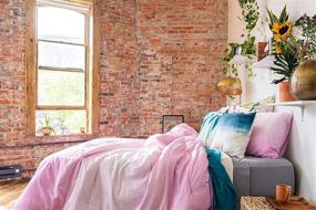 img 4 attached to 🛏️ Refinery29 Emerie Bedding Collection: Modern Reversible Luxury Ultra Soft Cotton Comforter Set - Full/Queen, Purple