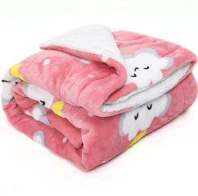 img 4 attached to TILLYOU Reversible Plush Sherpa Fleece Baby Blanket – Fuzzy Fluffy Warm Throw Blanket for Boys, Girls, Kids, 40”x50”, Toddler Bed, Crib, Stroller, Bassinet, Pet – Pink Cloud Design