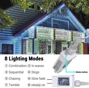 img 3 attached to 🎄 Lomotech LED Icicle Lights, 400 LED 39.4Ft 8 Modes with 80 Drops Icicle Christmas Lights, Waterproof Connectable Outdoor String Lights for Holiday, Christmas, Wedding Decorations (White)