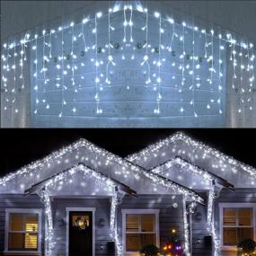 img 4 attached to 🎄 Lomotech LED Icicle Lights, 400 LED 39.4Ft 8 Modes with 80 Drops Icicle Christmas Lights, Waterproof Connectable Outdoor String Lights for Holiday, Christmas, Wedding Decorations (White)