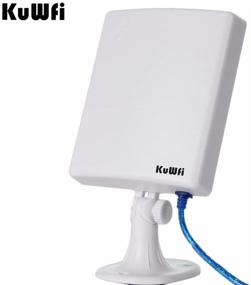 img 3 attached to 📶 High-Gain 14dBi Antenna Outdoor WiFi Adapter, KuWFi Long-Range Network USB Wireless Adapter with 5M Cable, Ensuring Stable Signal from Outdoors