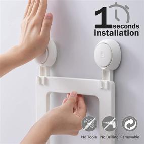 img 3 attached to 🛁 Effortless Installation! Double Layer Suction Cup Shower Caddy: Wall Mounted Shower Organizer with Removable & Reusable Basket, Water & Oil-proof, No Drilling Required!