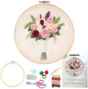 img 4 attached to 🌸 Beginner-Friendly Floral Embroidery Kits: Cross Stitch with Patterns, 1 Pack-02