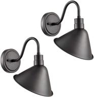 🏡 set of 2 antique black industrial gooseneck wall sconces barn lights for kitchen sink patio porch логотип