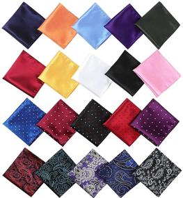 img 3 attached to 🎩 Stylish Jeatonge Pocket Squares - Vibrant Assorted Colors for Men's Fashion Statements