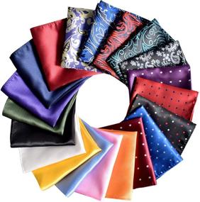 img 4 attached to 🎩 Stylish Jeatonge Pocket Squares - Vibrant Assorted Colors for Men's Fashion Statements