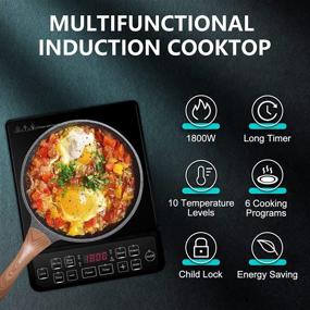 img 3 attached to 🔥 Tenavo 1800W Portable Induction Cooktop: Efficient Countertop Burner with 6 Preset Cookings, Child Lock - Black